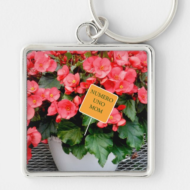 "NUMERO UNO MAMMA" /MORS DAG BLOMMIGT NYCKELRING (Framsidan)