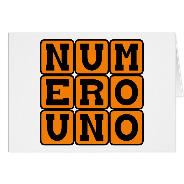 Numero Uno, Number One på spanska Hälsningskort (Framsidan Horizontal)