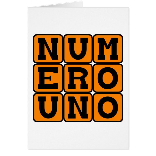 Numero Uno, Number One på spanska Hälsningskort (Framsidan)