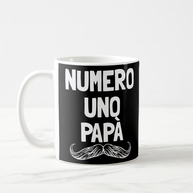 Numero Uno Pappa Italienska Pappa Far nummer 1 Pap Kaffemugg (Vänster)