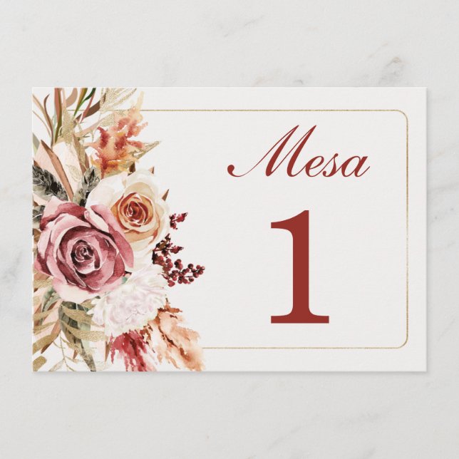 Numeros de Mesa para Bodas Meny (Framsida)
