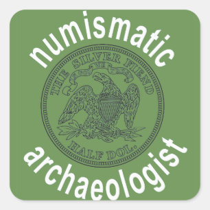Numismatic arkeologdekal fyrkantigt klistermärke