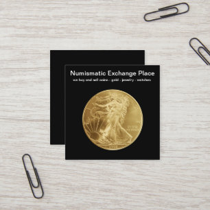 Numismatic mynta återförsäljaredesignen fyrkantigt visitkort