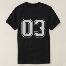 Nummer 03 Varsity Sports Team Jersey 03:e födelsed T Shirt