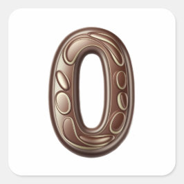 Nummer 0 Chokladklister Fyrkantigt Klistermärke