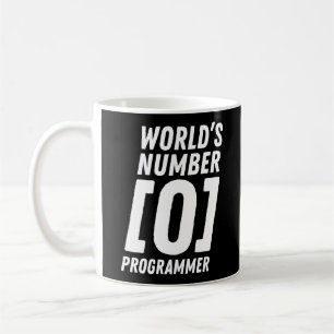 Nummer 0-programmeraren för programvarukodningsvär kaffemugg