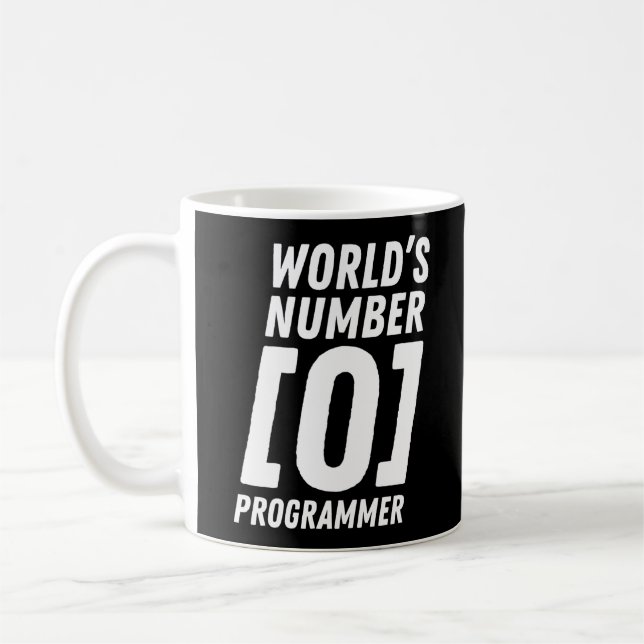 Nummer 0-programmeraren för programvarukodningsvär kaffemugg (Vänster)