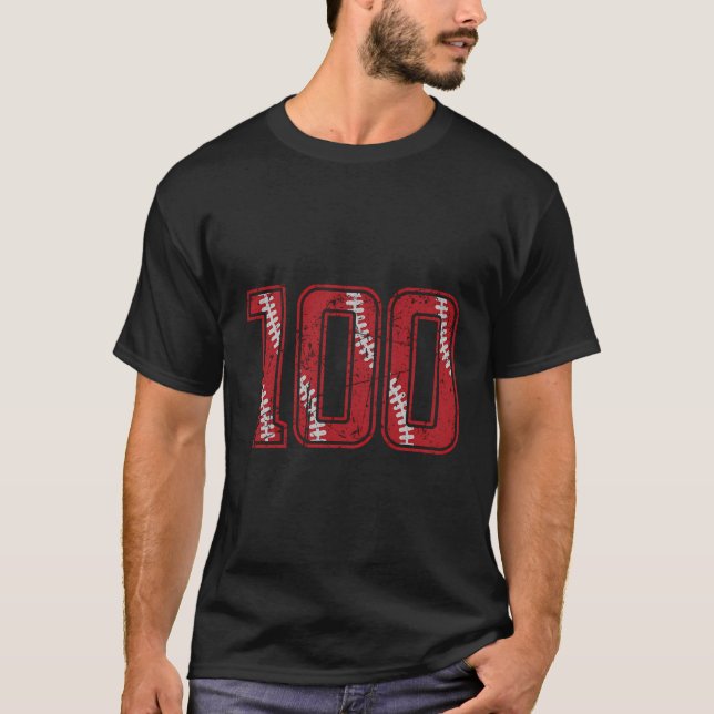 Nummer 100, Disted Baseball Jersey Number T Shirt (Framsida)