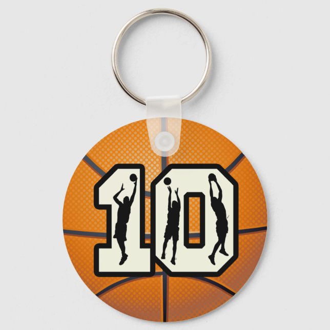 Nummer 10 basketboll och spelare nyckelring (Framsida)