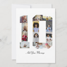 Nummer 10 Fotocollage Julkort