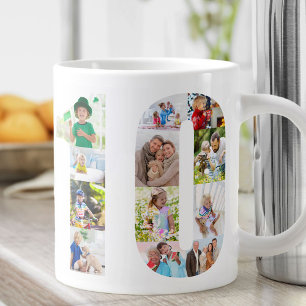 Nummer 10 Fotokollage 10:e födelsedagen Jumbo Mugg