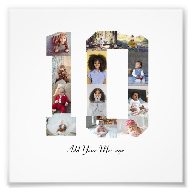 Nummer 10 Fotokollage Fototryck (Framsidan)