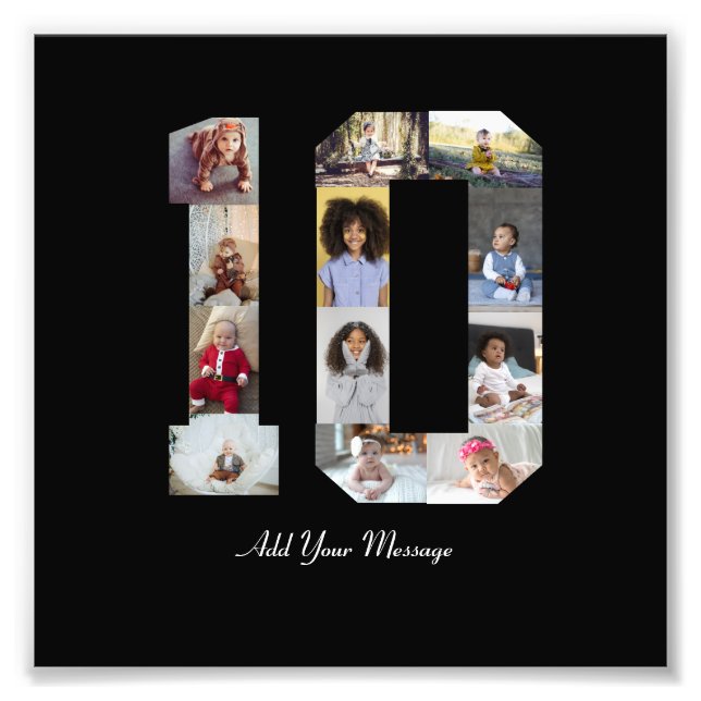 Nummer 10 Fotokollage Fototryck (Framsidan)