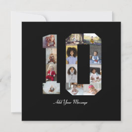 Nummer 10 Fotokollage Kort