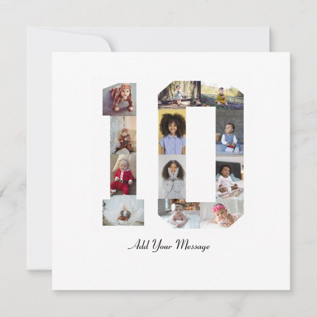 Nummer 10 Fotokollage Meddelande (Framsida)