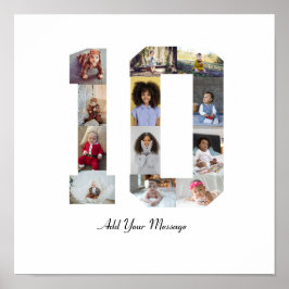 Nummer 10 Fotokollage Poster