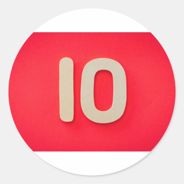 NUMMER 10 RUNT KLISTERMÄRKE (Framsida)