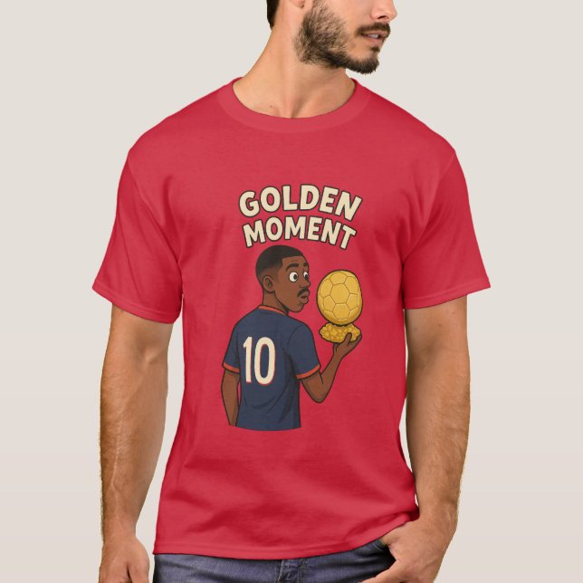 Nummer 10-tribut | Tecknad Football Hero T-Shirt (Framsida)