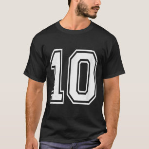 Nummer 10 Varsity Style Fet Sports Födelsedags Trö T Shirt