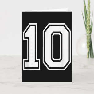 Nummer 10 Varsity Style Fet Sports Födelsedagsjers Kort