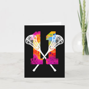 Nummer 11 år Lacrosse 11:e födelsedagen Kort