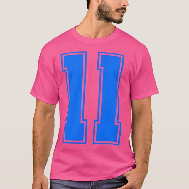 Nummer 11 Blått variénummer i idrottsgruppen T Shirt (Framsida)
