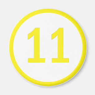 nummer 11 i en cirkel magnet