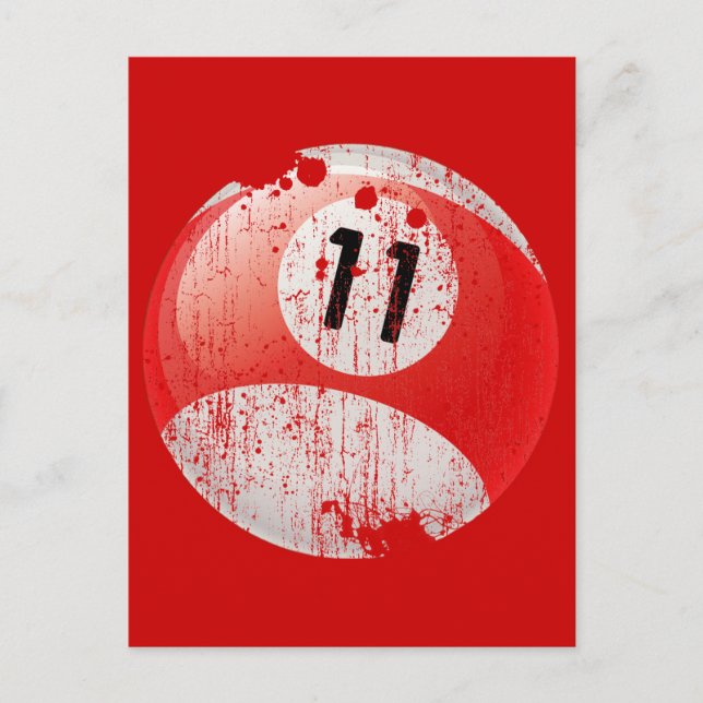 NUMMER 11 MILJARDER BOLL - ERODERADE STIL VYKORT (Framsida)