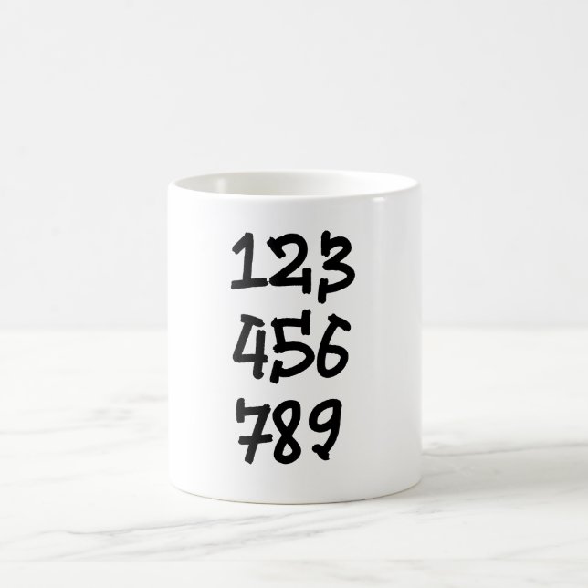 Nummer 123456789 kaffemugg (Center)