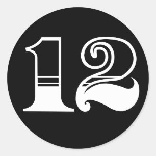 Nummer 12-dekal runt klistermärke