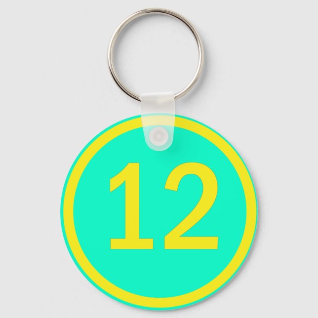 nummer 12 i en cirkel nyckelring (Framsida)
