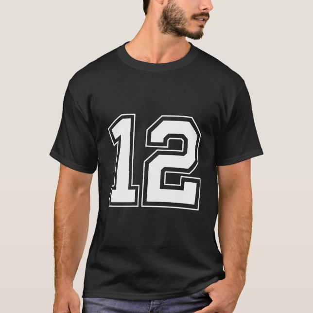 Nummer 12 Pullover Hoodie T Shirt (Framsida)