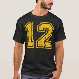 Nummer 12 Sport Gul Vintage T Shirt