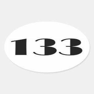 Nummer 133 MB Ovalt Klistermärke