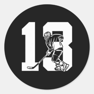Nummer 13 år ishockey 13-årsdag (1) runt klistermärke