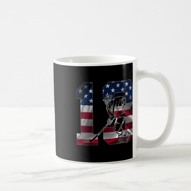 Nummer 13 år ishockey 13-årsdag  kaffemugg (Höger)