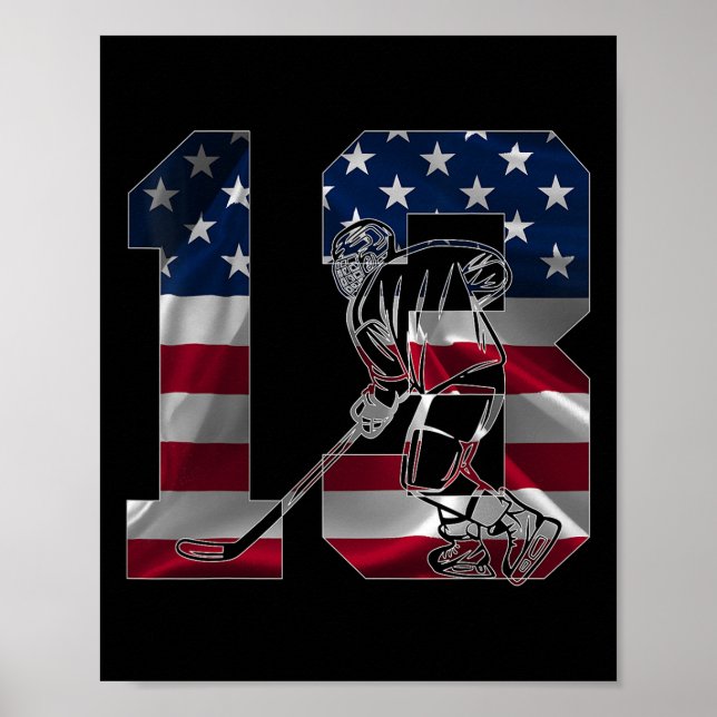 Nummer 13 år ishockey 13-årsdag  poster (Framsidan)