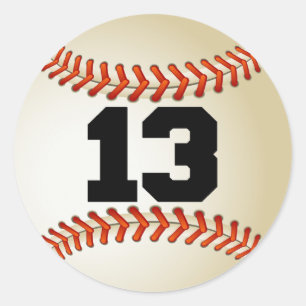 Nummer 13 Baseball Runt Klistermärke