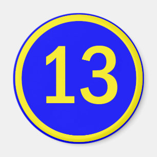 nummer 13 i en cirkel magnet