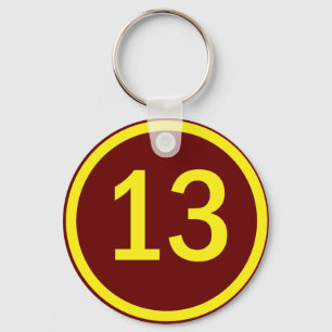 nummer 13 i en cirkel nyckelring