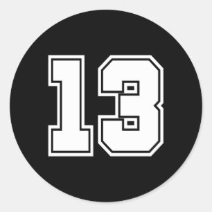 Nummer 13 No TREN 13 Idrottsspelare Runt Klistermärke
