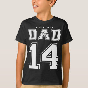 Nummer 14 Anpassad Stolt Fotboll Dad Personlig T Shirt