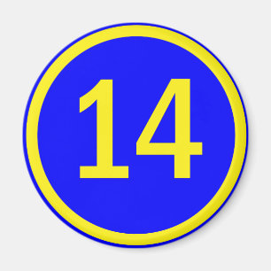 nummer 14 i en cirkel magnet
