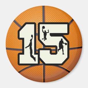 Nummer 15 basketboll och spelare magnet