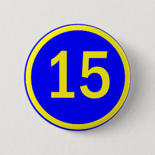 nummer 15 i en cirkel knapp