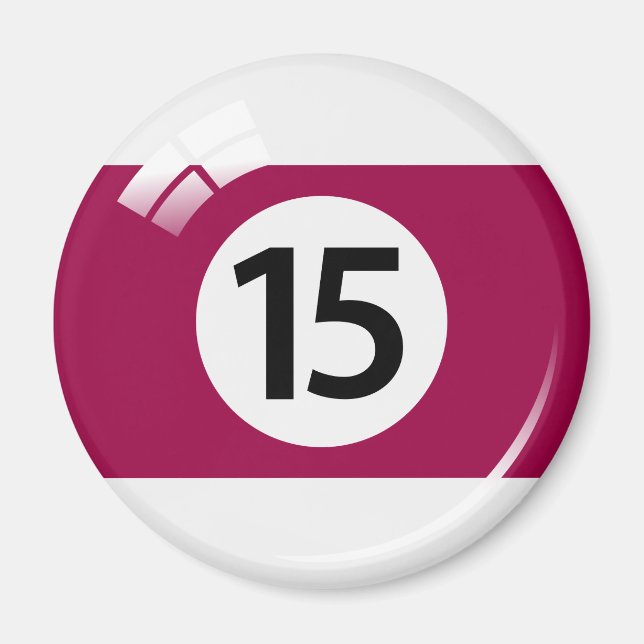 Nummer 15 miljarder boll kylmagnet magnet (Framsidan)