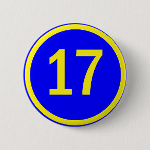 nummer 17 i en cirkel knapp