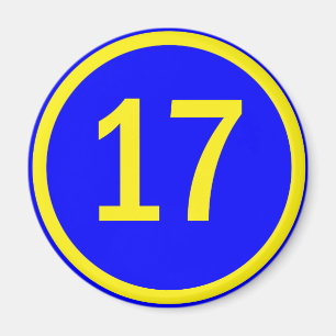 nummer 17 i en cirkel magnet