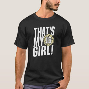 Nummer 18 min flicka 18 Volleyball Mamma D T Shirt