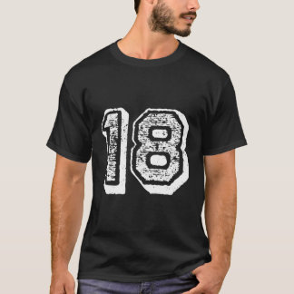 Nummer 18 Sports Jersey Player 18 Fläkt Back Print T Shirt